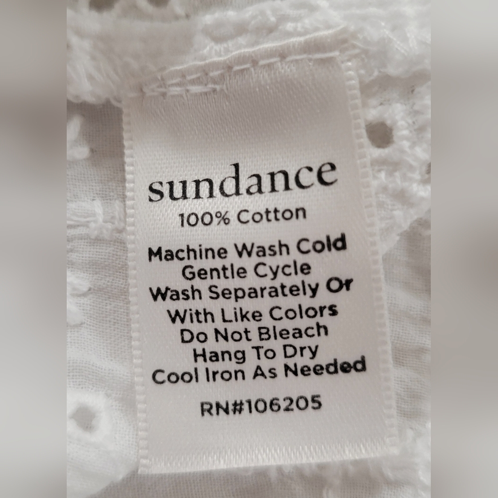 Sundance Women's White 100% Cotton Eyelet Blouse | Size XS-P - Picture 5 of 5